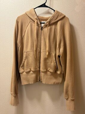 aerie OFFLINE Graphic Terry Hoodie in Camel
